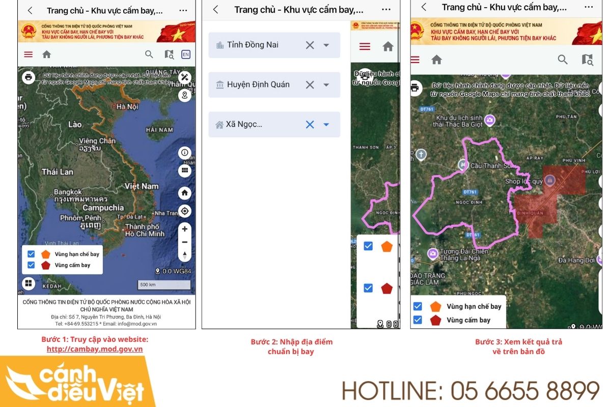 3 bước tra cứu vùng cấm bay