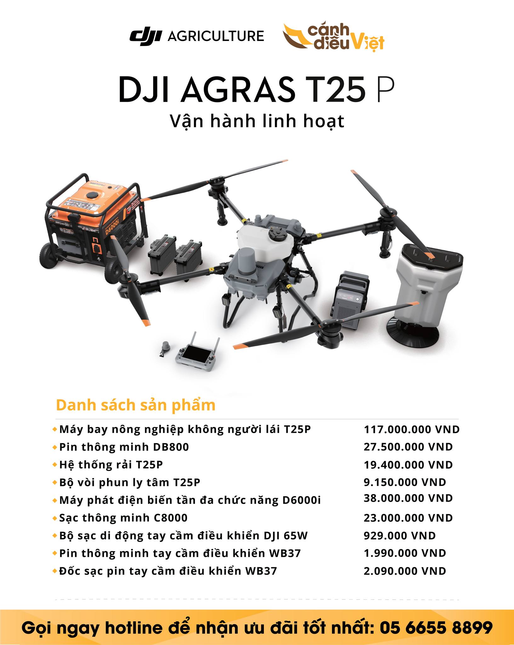 Giá máy bay phun thuốc DJI T25P 4 Báo giá máy bay nông nghiệp DJI T25P