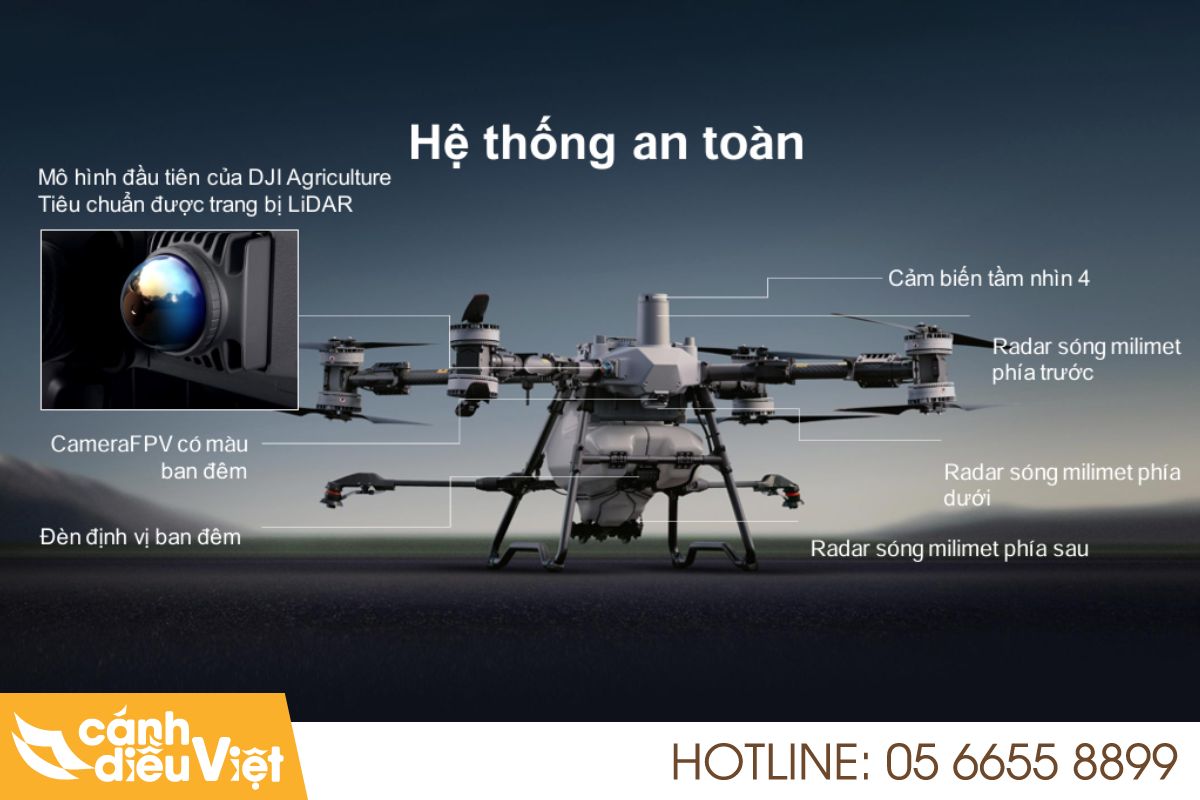 Máy Bay Phun Thuốc DJI Agras T100 20 Hệ thống an ninh