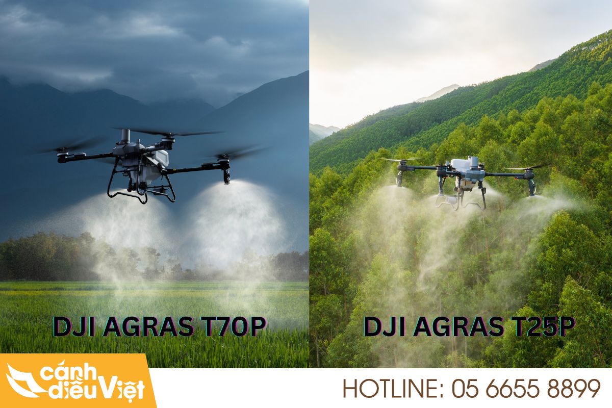 So sánh DJI T70P và DJI T25P | Nên chọn dòng nào là phù hợp? 4 Ưu nhược điểm giữa dji t25p và t70p