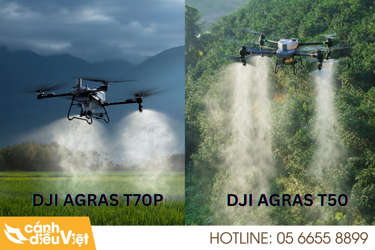 So sánh DJI T70P và DJI T50 | Nên chọn dòng nào là phù hợp? 4 Ưu nhược điểm giữa dji t50 và t70p