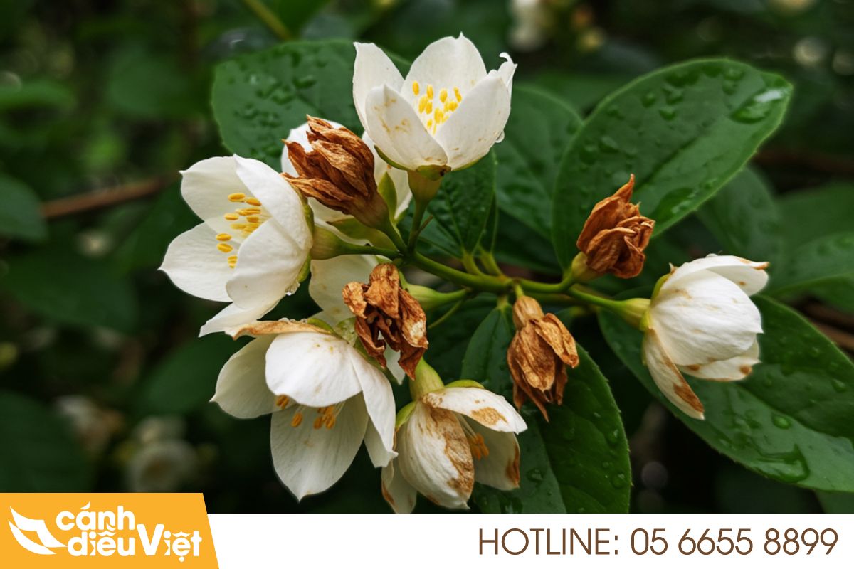 Nhận Biết Sâu Bệnh Hại Hoa Nhài & cách phòng trừ 6 bệnh thối bông hoa nhài