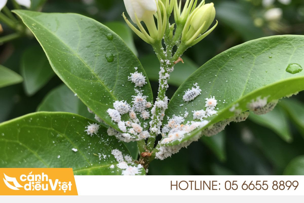 Nhận Biết Sâu Bệnh Hại Hoa Nhài & cách phòng trừ 5 rệp sáp hại hoa lài